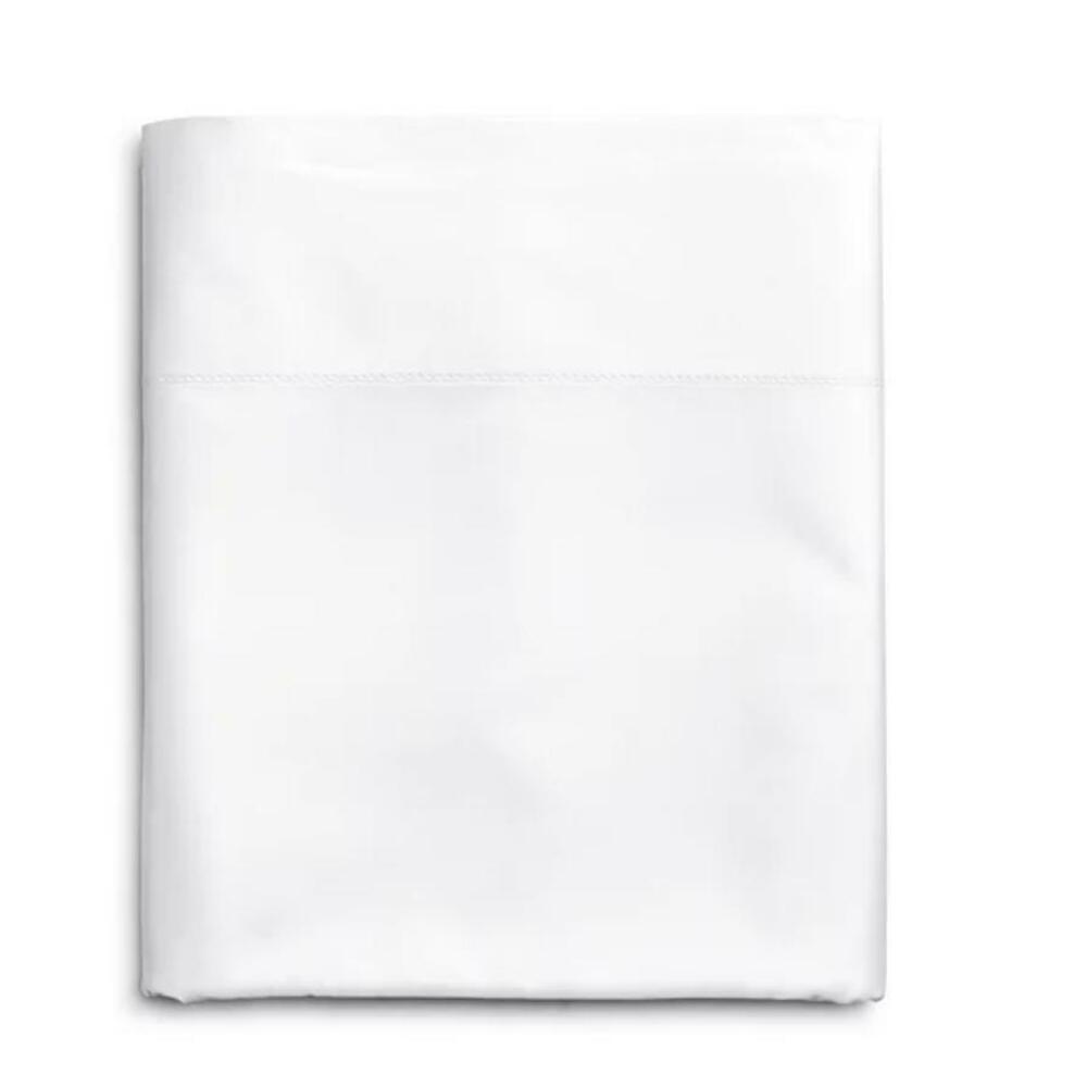Hudson Park Collection White Egyptian Percale Flat Sheet Full NWT